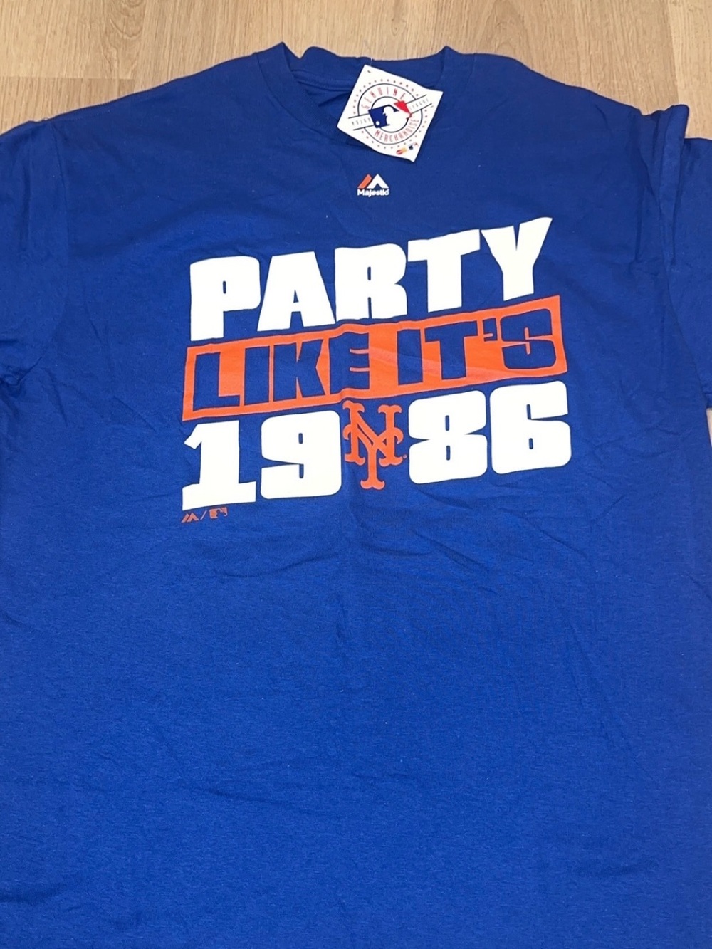 Majestic Blue and Orange "Party Like It's 1986" Graphic Tee